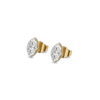 Twin Leaf Pure Gold Lab Grown Diamond Stud Earrings