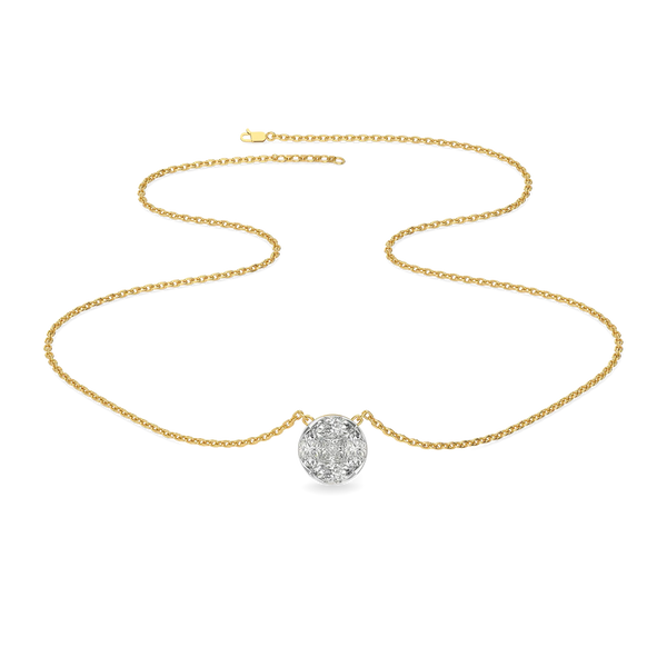 Solitaire-Illusion Pure Gold Lab Grown Diamond Necklace