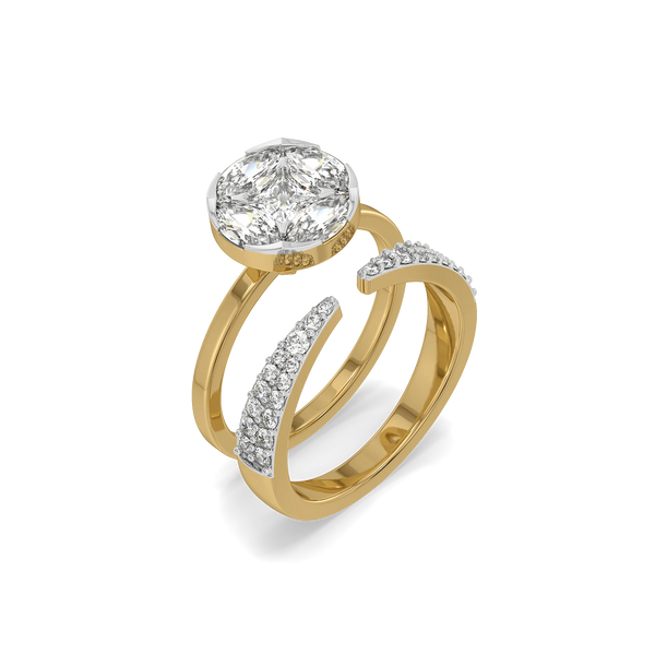 Solitaire-Illusion Pure Gold Lab Grown Diamond Ring
