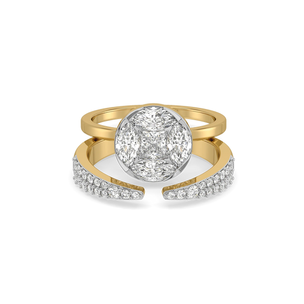 Solitaire-Illusion Pure Gold Lab Grown Diamond Ring