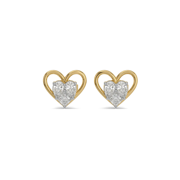 Sweetheart Pure Gold Lab Grown Diamond Stud Earrings