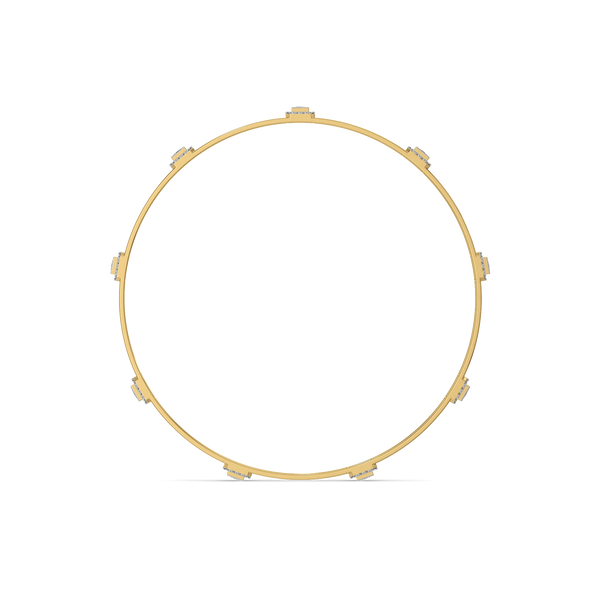 Art Deco Pure Gold Lab Grown Diamond Bangle