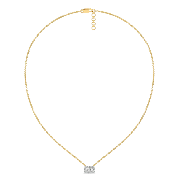 Art Deco Pure Gold Lab Grown Diamond Necklace