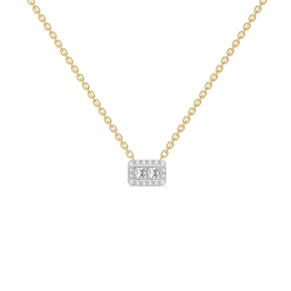 Art Deco Pure Gold Lab Grown Diamond Necklace