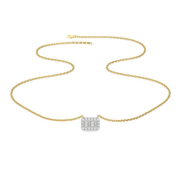 Art Deco Pure Gold Lab Grown Diamond Necklace