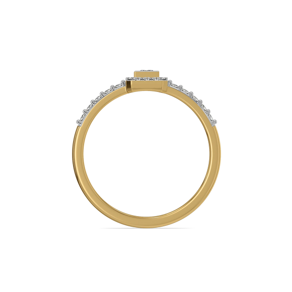 Art Deco Pure Gold Lab Grown Diamond Ring