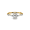 Art Deco Pure Gold Lab Grown Diamond Ring
