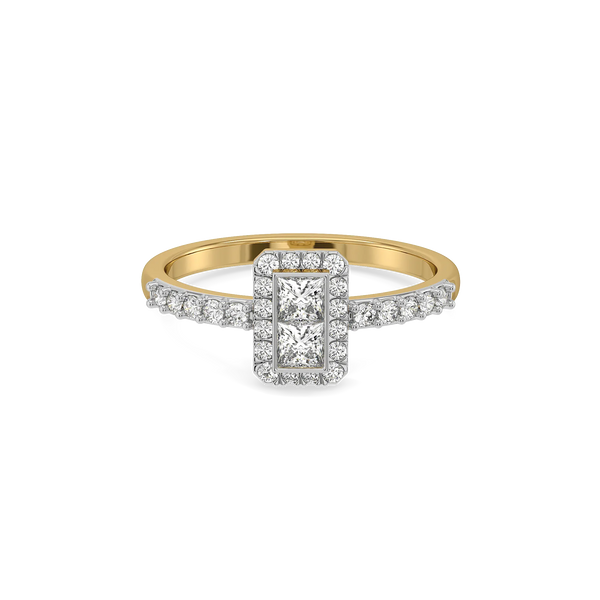 Art Deco Pure Gold Lab Grown Diamond Ring