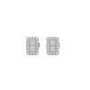 Art Deco Pure Gold Lab Grown Diamond Stud Earrings