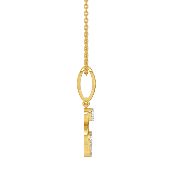 Entwine Circle Pure Gold Lab Grown Diamond Pendant