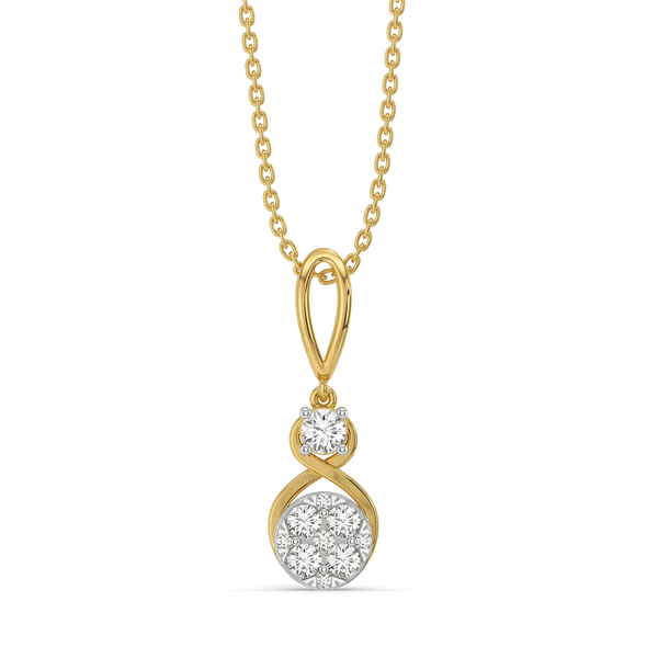 Entwine Circle Pure Gold Lab Grown Diamond Pendant