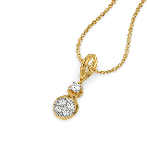 Entwine Circle Pure Gold Lab Grown Diamond Pendant