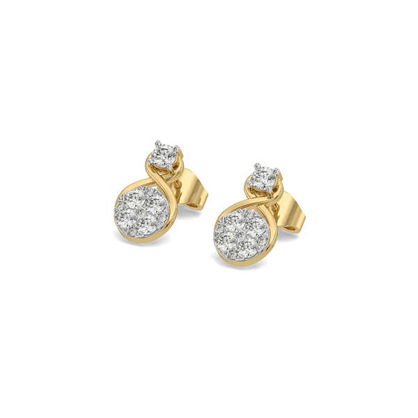 Entwine Circle Pure Gold Lab Grown Diamond Stud Earrings