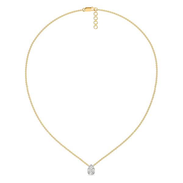 Pear Illusion Pure Gold Lab Grown Diamond Necklace