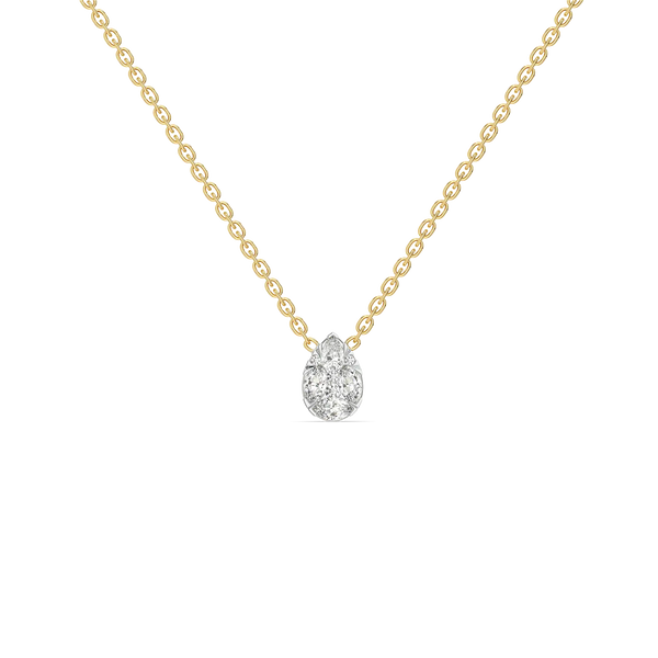 Pear Illusion Pure Gold Lab Grown Diamond Necklace