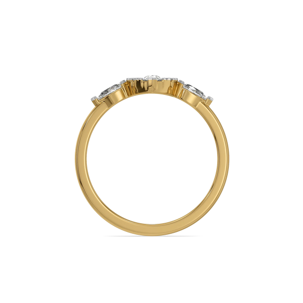 Pear Illusion Pure Gold Lab Grown Diamond Rings