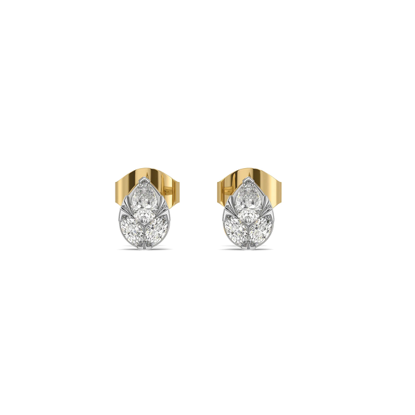 Pear Illusion Pure Gold Lab Grown Diamond Stud Earrings