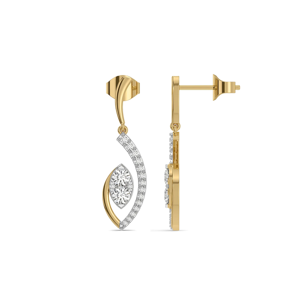 Cascade Marquise Pure Gold Lab Grown Diamond Drop Earrings