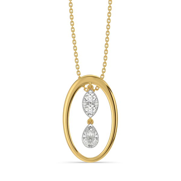 Cascade Marquise Pure Gold Lab Grown Diamond Pendant