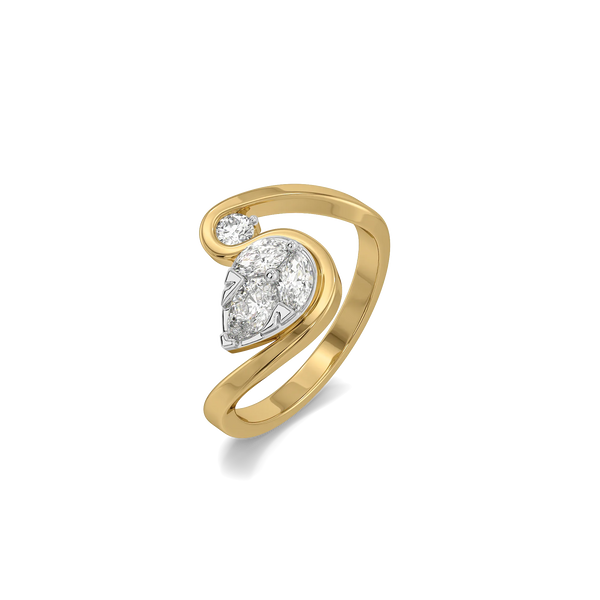 Graceful Swan Pure Gold Lab Grown Diamond Rings