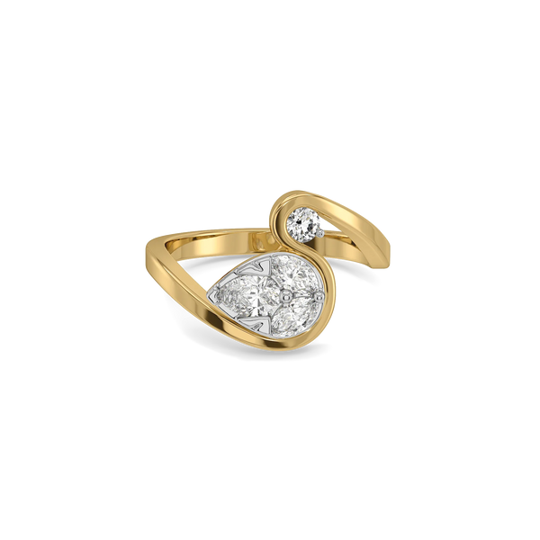 Graceful Swan Pure Gold Lab Grown Diamond Rings