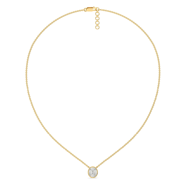 Oval Illusion Pure Gold Lab Grown Diamond Necklace