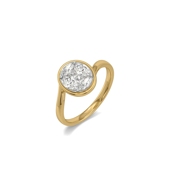 Oval Illusion Pure Gold Lab Grown Diamond Ring
