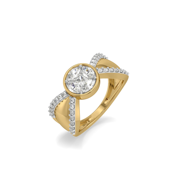 Crossover Pure Gold Lab Grown Diamond Ring
