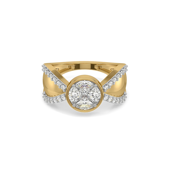 Crossover Pure Gold Lab Grown Diamond Ring