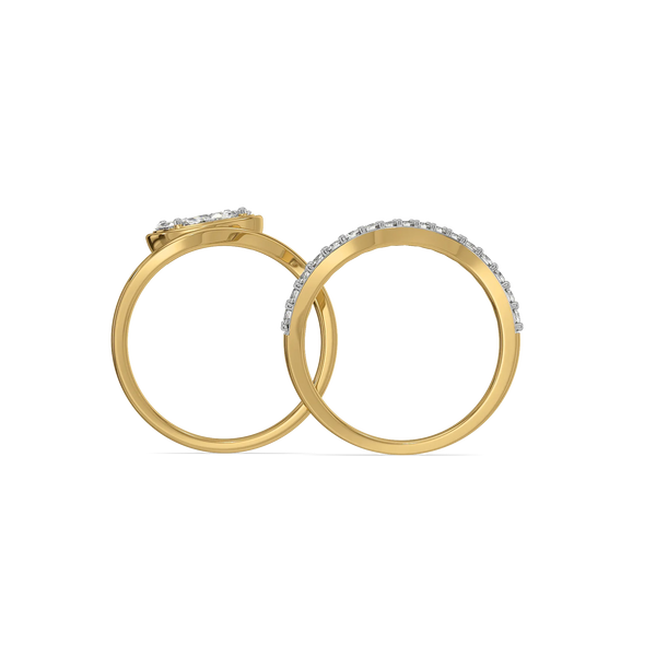 Layered Wrap Pure Gold Lab Grown Diamond Oval Ring