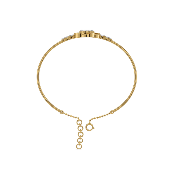 Rosette Swirl Pure Gold Lab Grown Diamond Bangle