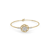 Rosette Swirl Pure Gold Lab Grown Diamond Bangle
