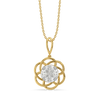 Rosette Swirl Pure Gold Lab Grown Diamond Pendant