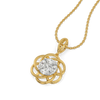 Rosette Swirl Pure Gold Lab Grown Diamond Pendant