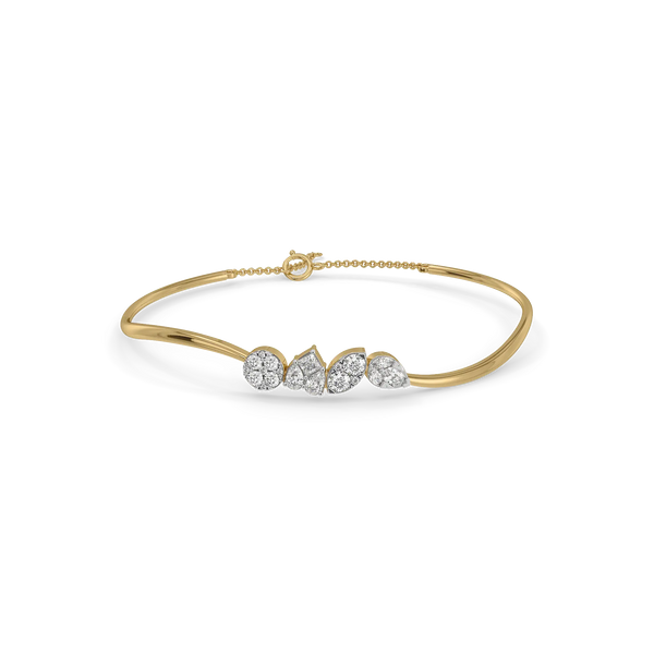 Mosaic Fancy Pure Gold Lab Grown Diamond Bangle