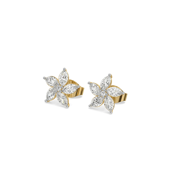 Tiara Lab Grown Diamond Stud Earrings - Perspective View