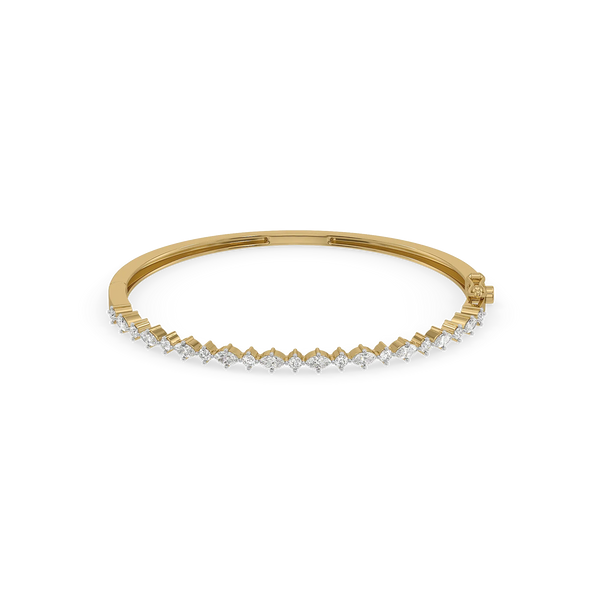Marquise Rhythm Lab Grown Diamond Bangle - Front View