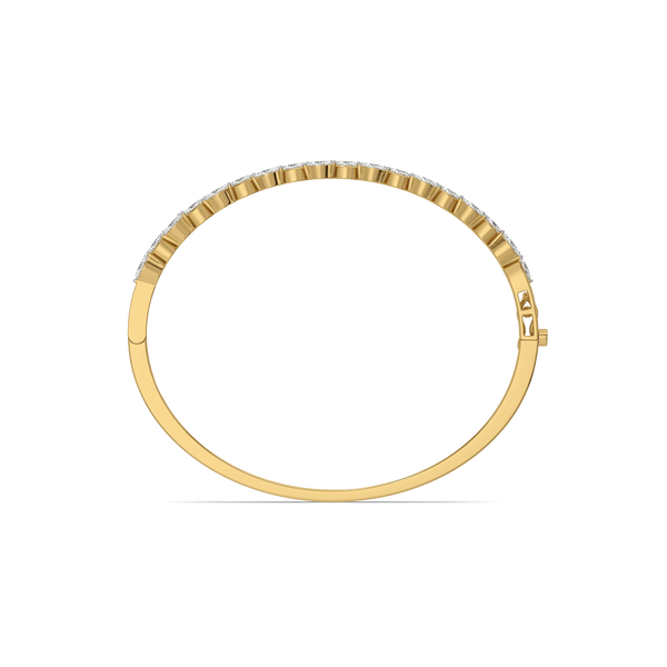 Serpentine Vine Pure Gold Lab Grown Diamond Bangle
