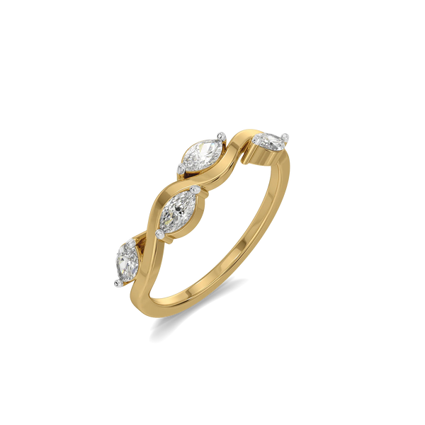 Serpentine Vine Pure Gold Lab Grown Diamond Ring
