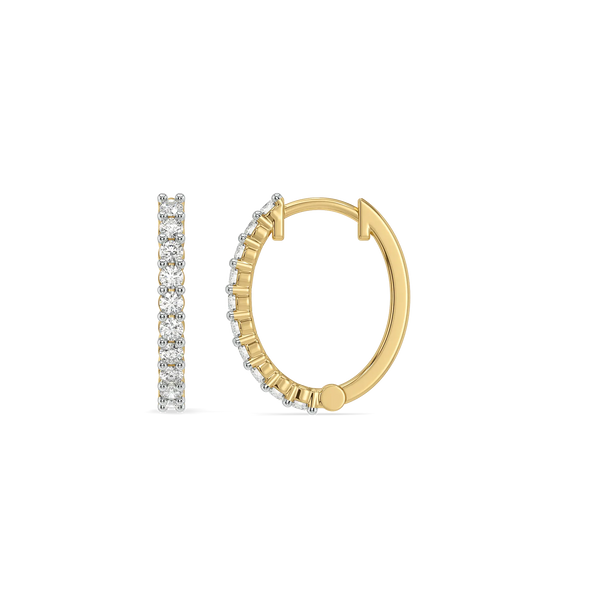 Minimalist Brilliance Pure Gold Lab Grown Diamond Hoop Earrings