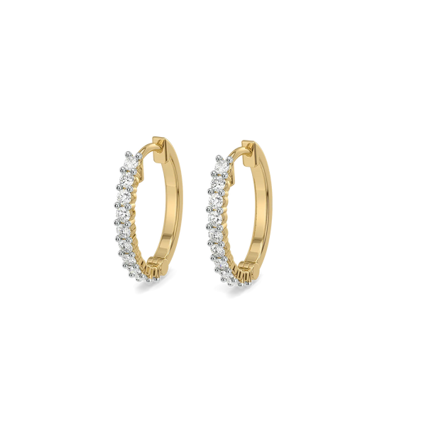 Minimalist Brilliance Pure Gold Lab Grown Diamond Hoop Earrings