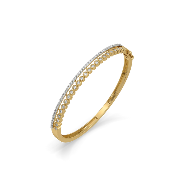 Parallel Glow Pure Gold Lab Grown Diamond Bangle
