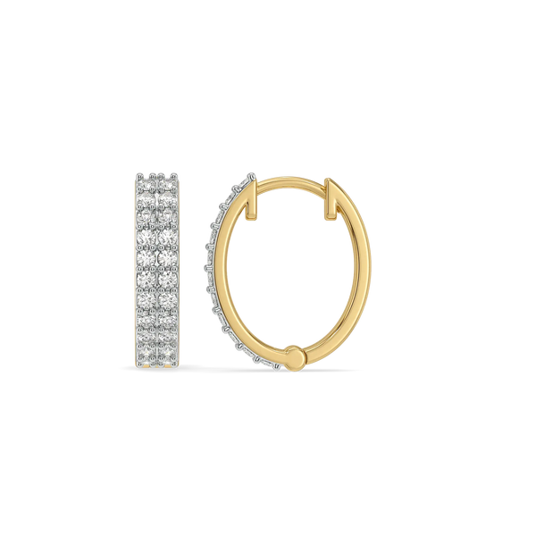 Cosmic Ring Lab Grown Diamond Hoops - Front & Side View