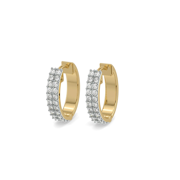 Cosmic Ring Lab Grown Diamond Hoops - Perspective view