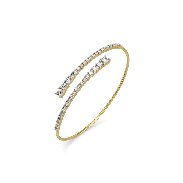 Solstice Line Pure Gold Lab Grown Diamond Bangle