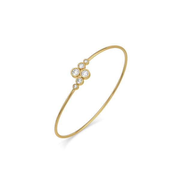 Pebble Cuff Pure Gold Lab Grown Diamond Bangle