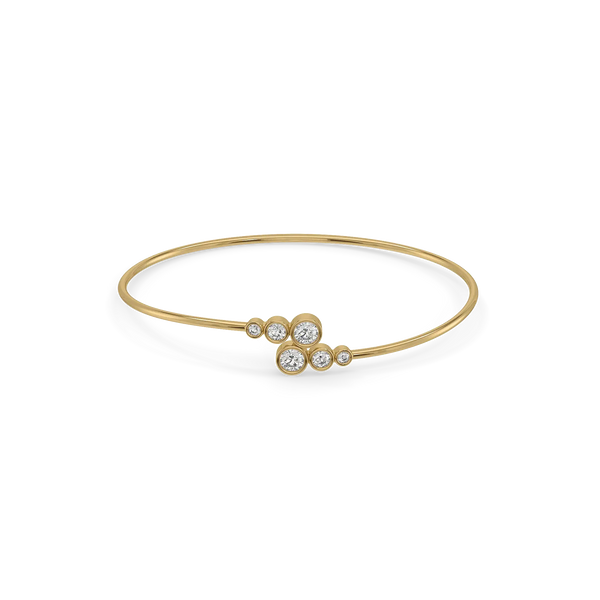 Pebble Cuff Pure Gold Lab Grown Diamond Bangle
