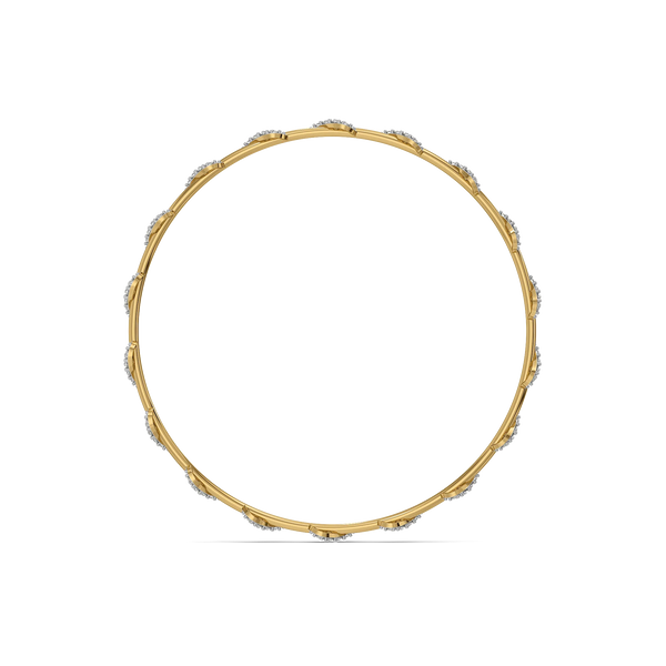 Oceania Wave Pure Gold Lab Grown Diamond Bangle