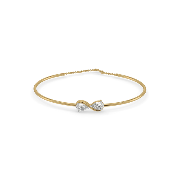 Soulmate Pear Pure Gold Lab Grown Diamond Bangle