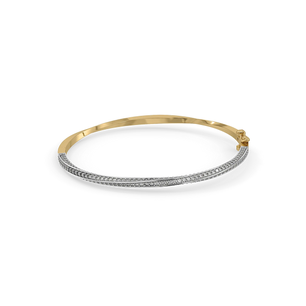 Majestic Band Pure Gold Lab Grown Diamond Bangle